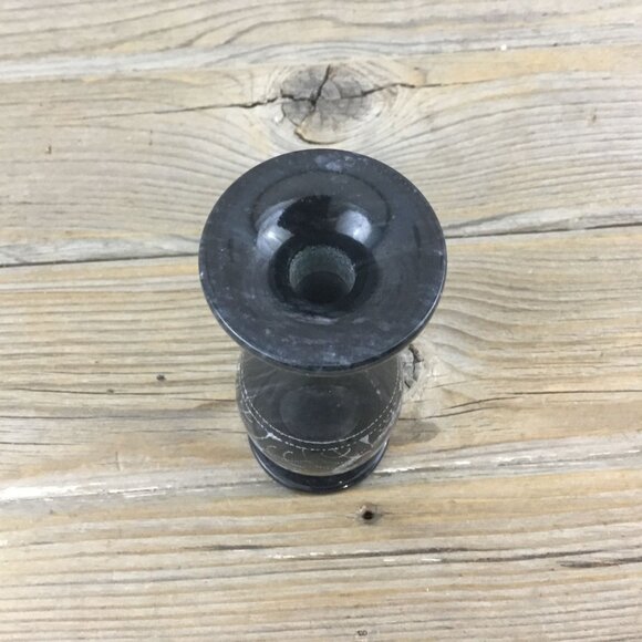 Black and Gray Marble Floral Etched Bud Vase – 5” Tall - Picture 6 of 7